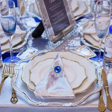 Elegant Event Place Setting Close Up"